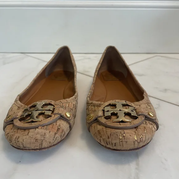 Tory Burch Reva Women's Cork And Leather Ballet Flat Women’s Size 8M - Picture 3 of 8